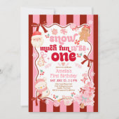 Snow Much Fun to be ONE First Birthday Invitation 招待状 (正面)