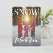 Snow Much Fun Winter Holiday Family Photo シーズンカード (スタンド正面)