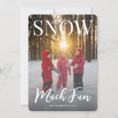 Snow Much Fun Winter Holiday Family Photo シーズンカード (正面)