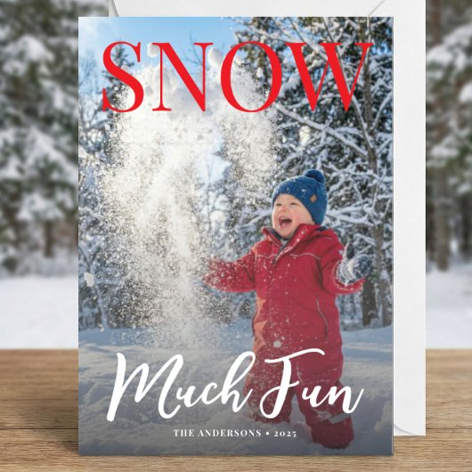 Snow Much Fun Winter Holiday Family Photo シーズンカード