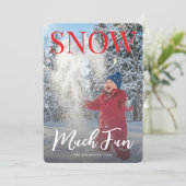 Snow Much Fun Winter Holiday Family Photo シーズンカード (スタンド正面)