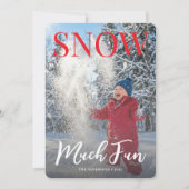 Snow Much Fun Winter Holiday Family Photo シーズンカード (正面)