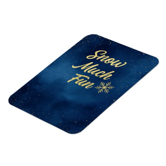 Snow Much Fun Winter Magnet – Gold Snowflake  マグネット (左側)