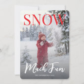 snow much fun winter snowflake photo snow シーズンカード (正面)