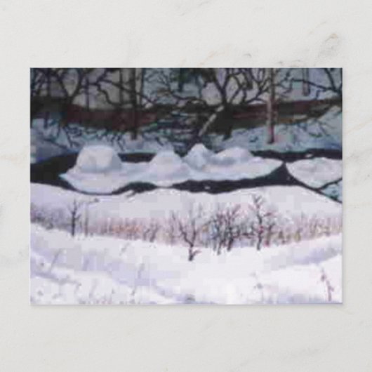 「Snow on the Elk」カントリー・ロードのはがき ポストカード (正面)