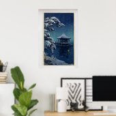 Snow on the Ukimido at Katada by Tsuchiya Koitsu ポスター (ホームオフィス)