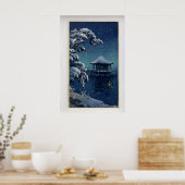 Snow on the Ukimido at Katada by Tsuchiya Koitsu ポスター (キッチン)