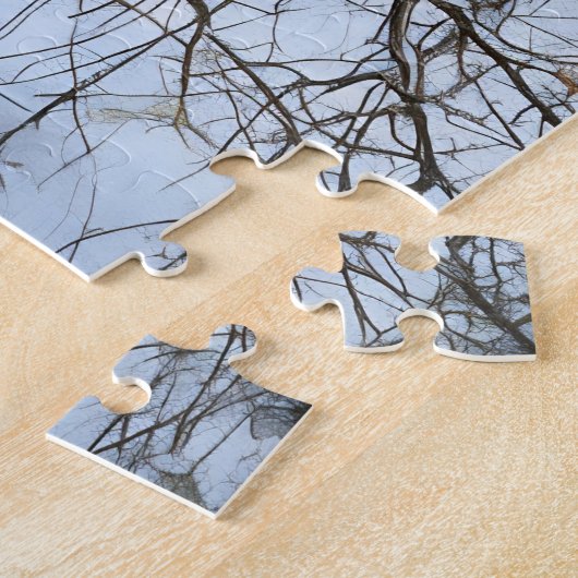 Snow on Tree Winter Art Nature Puzzle ジグソーパズル (側面)