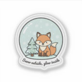 Snow Outside Glow Inside Fox Sticker | Winter Snow シール (正面)