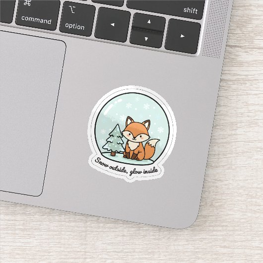 Snow Outside Glow Inside Fox Sticker | Winter Snow シール (詳細)
