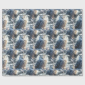 Snow Owl in Winter Moonlight ラッピングペーパー (フラット)