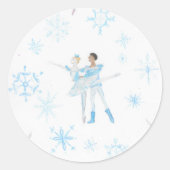 Snow Pas de Deux Sticker ラウンドシール (正面)