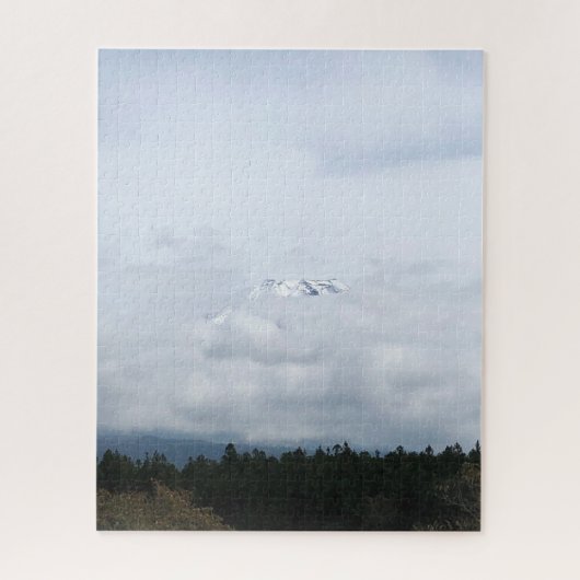 Snow Peak Emerging Through Clouds in Japan Jigsaw ジグソーパズル (縦)