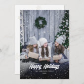 Snow Photo Happy Holidays Card シーズンカード (正面/裏面)