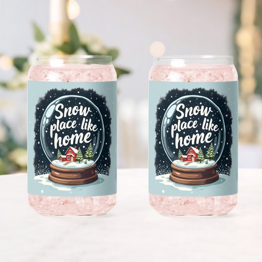 Snow Place Like Home Holiday Quote ガラス缶 (インサイチュ (ウェディング))