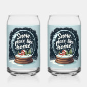 Snow Place Like Home Holiday Quote ガラス缶 (正面)