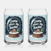 Snow Place Like Home Holiday Quote ガラス缶 (裏面)