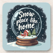 Snow Place Like Home Holiday Quote コースター (正面)