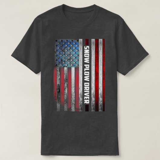 Snow Plow Driver US Flag Tシャツ (デザイン正面)