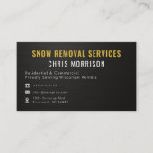 Snow Plowing Removal Metallic Black Gold 名刺 (正面)