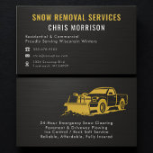 Snow Plowing Removal Metallic Black Gold 名刺