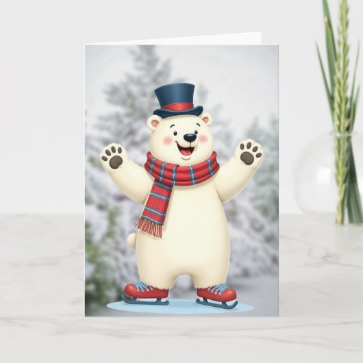 Snow Polar Bear Holiday Skates  シーズンカード (正面)