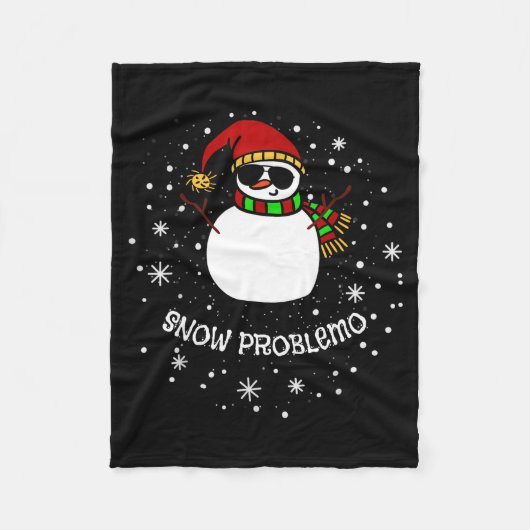Snow Problemo Funny Christmas Snowman  フリースブランケット (正面)