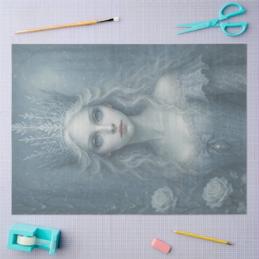 Snow Queen Enchantress Gothic Winter Decoupage 薄葉紙 (クラフト)