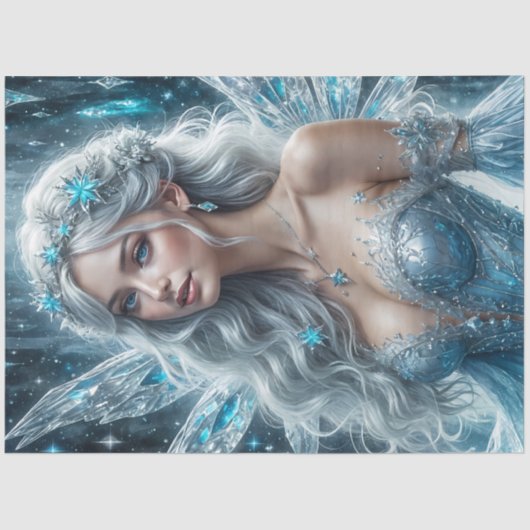 Snow Queen Fairy | Winter Ice Goddess Christmas  薄葉紙 (正面)