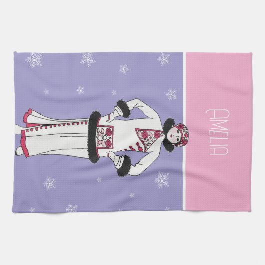 Snow Queen Personalized キッチンタオル (横)