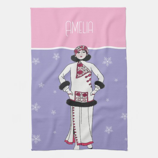 Snow Queen Personalized キッチンタオル (縦)