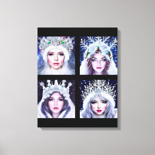 Snow Queens Winter Wonderland Wall Art Set キャンバスプリント (正面)