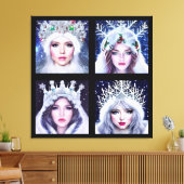 Snow Queens Winter Wonderland Wall Art Set キャンバスプリント (インサイチュ (リビング))