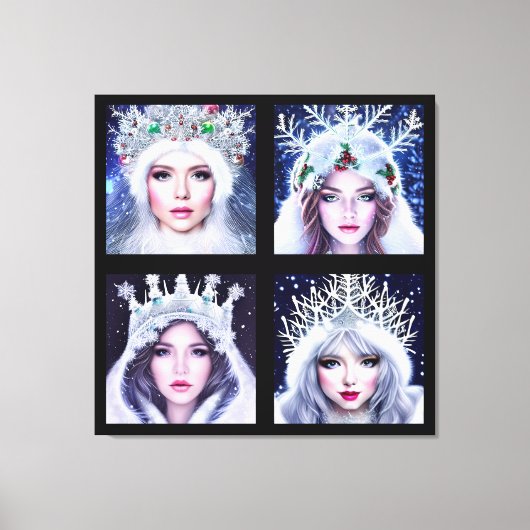 Snow Queens Winter Wonderland Wall Art Set キャンバスプリント (正面)