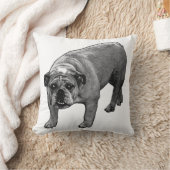 Snow Quiet Bulldog Pillow クッション (ブランケット)