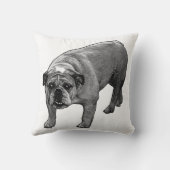 Snow Quiet Bulldog Pillow クッション (裏面)