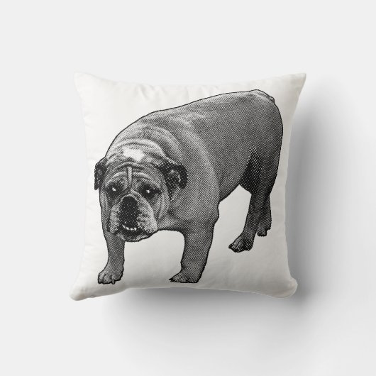 Snow Quiet Bulldog Pillow クッション (裏面)