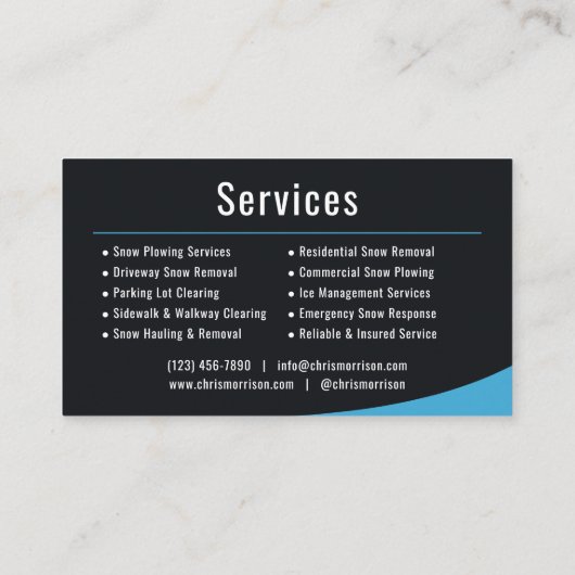 Snow Removal Service  名刺 (裏面)
