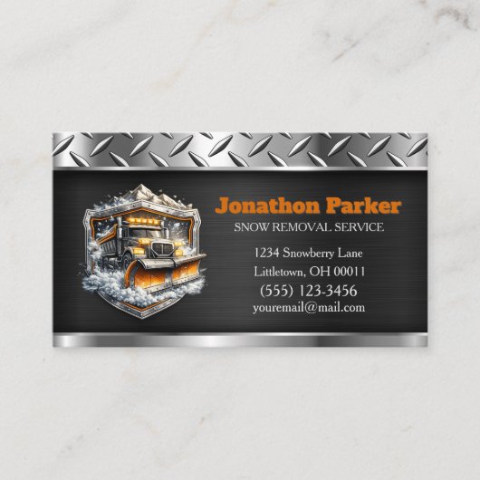  Snow Removal Service QR Code Metallic  名刺 (正面)