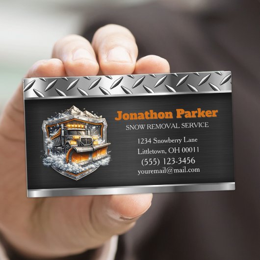  Snow Removal Service QR Code Metallic  名刺
