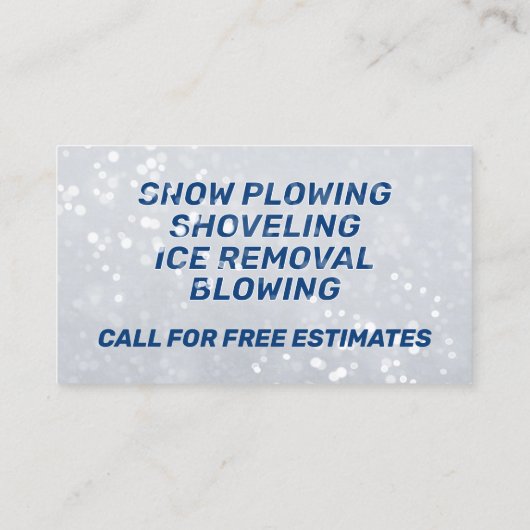 Snow removal services  名刺 (裏面)