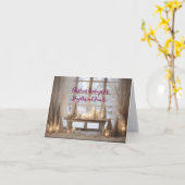 SNOW SCENE DAUGHTER n FAMILY CHRISTMAS CARD カード (黄色い花)