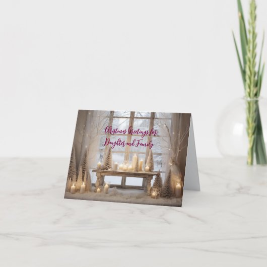 SNOW SCENE DAUGHTER n FAMILY CHRISTMAS CARD カード (正面)