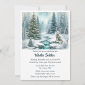 Snow Scene with Fox Winter Solstice Dinner  招待状 (正面)