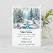 Snow Scene with Fox Winter Solstice Dinner  招待状 (スタンド正面)