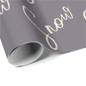 Snow script sugarplum purple butter cream elegant ラッピングペーパー (ロールコーナー)