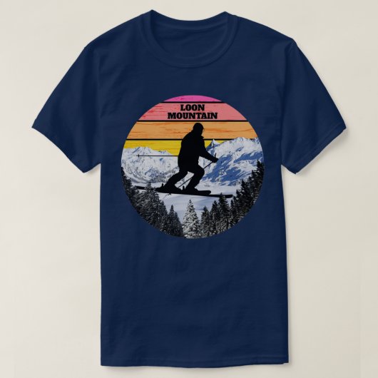 Snow Ski Loon Mountain Skiing Fields New Hampshire Tシャツ (デザイン正面)