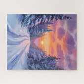 Snow Sunset | Winter Mountain Landscape ジグソーパズル (横)