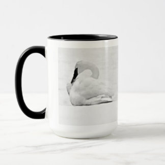 Snow Swans Black and White Mug マグカップ