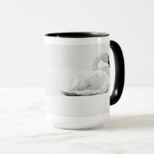 Snow Swans Black and White Mug マグカップ (正面右)